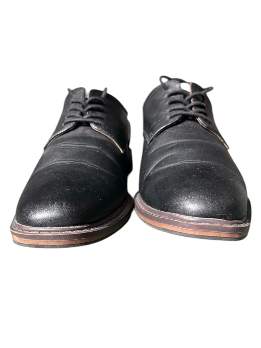 Goodfellow & Co Leo Oxford Vegan Leather Black Derby Dress Shoes Men 8